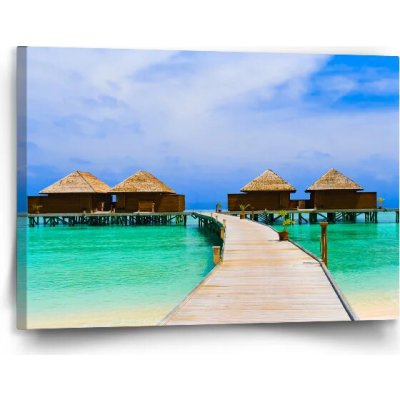 Sablio Obraz Bungalovy na moři - 120x80 cm – Hledejceny.cz