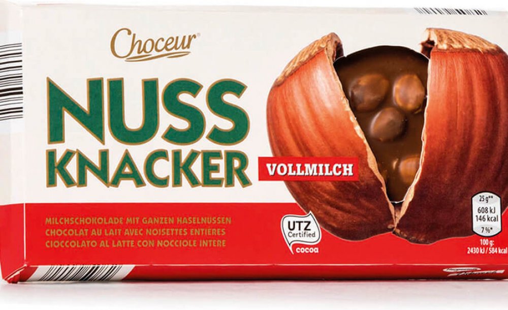 Choceur Nussknacker mléčná s lískovými ořechy 100 g | Srovnanicen.cz