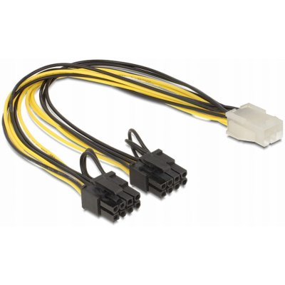 OEM Delock PCI Express napájecí kabel 6 pin samice 2 x 8 pin samec 83433 – Zboží Živě