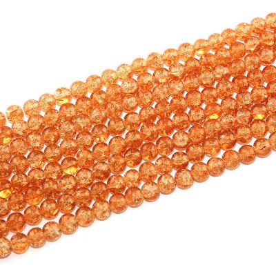 Praskané korálky - oranžové - ∅ 8 mm - 10 ks – Zboží Mobilmania