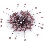 Stoklasa brož se skleněnými broušenými korálky Hand made 10 starorůžová černá – Zboží Dáma