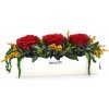 Květina Elen Red - červená (Aranž 3x stabilizovaná "věčná" růže v keramickém truhlíku)