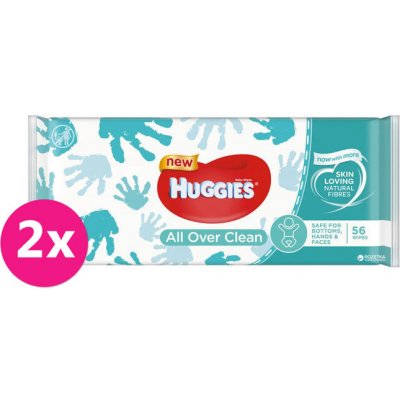HUGGIES Single All Over Clean vlhčené ubrousky 2 x 56 ks