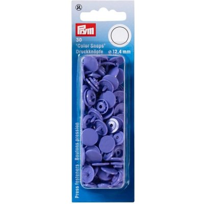 PRYM Plastové patentky "Color Snaps" kulaté, 12,4 mm, 30 ks, světle fialové – Sleviste.cz