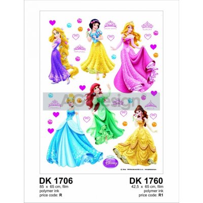 AG Design AGF1706 DK 1706 Samolepící dekorace - Disney Princezny (65 x 85 cm)