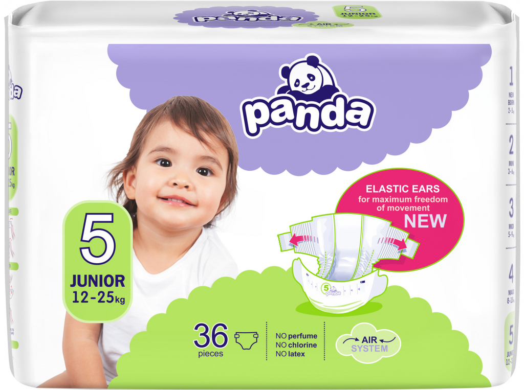 Bella Baby Junior 5 Panda Pleny 12-25 kg 36 ks