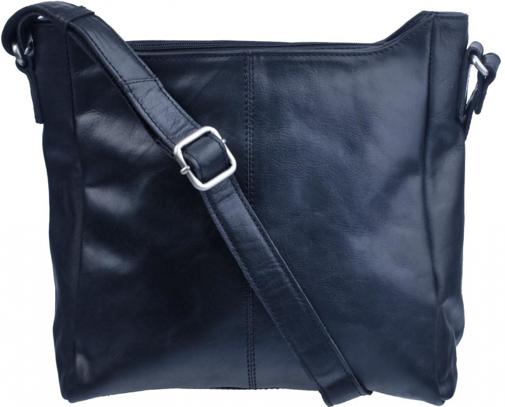 LederArt dámská kožená kabelka přes rameno LA-1628 černá