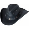 Klobouk Stars and Stripes Dundee kožený klobouk s koženou stuhou černý