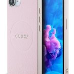 Guess PU Grained Classic Logo MagSafe Zadní Kryt pro iPhone 16e Pink – Sleviste.cz