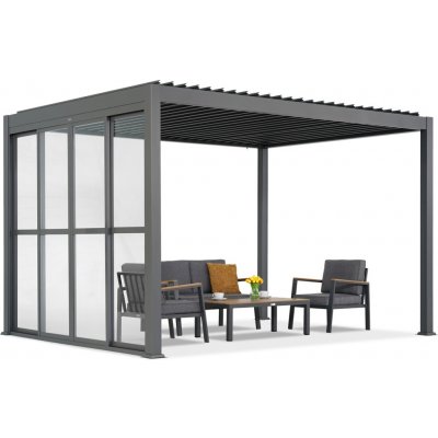 Garden Point Lagos 3x3 volně stojící pergola s dveřmi na 3 strany antracitová – Zboží Mobilmania