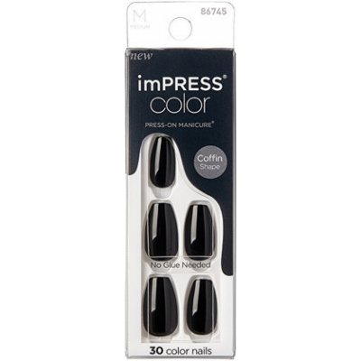 Kiss ImPRESS samolepící nehty Color MC All Black 30 ks