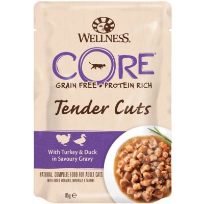 Wellness Core Tender Cuts krůta & kachna 85 g