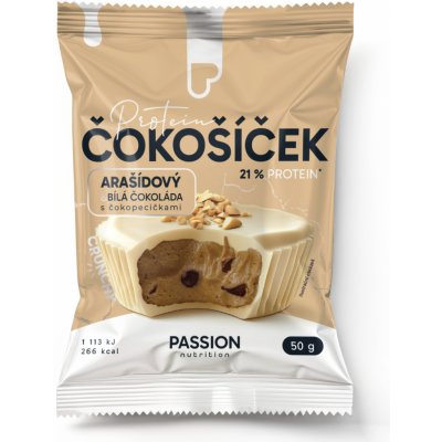 Passion nutrition Proteinový čokošíček Arašídový v bílé čokoládě s čokopecičkami 50 g – Zboží Mobilmania