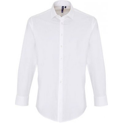 Premier Workwear pánská bavlněná košile s dlouhým rukávem PR244 white