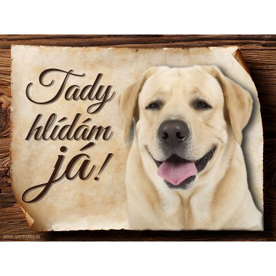 Sport hobby Cedulka Labradorský retrívr Tady hlídám já! CP801 20 x 15 cm – Zboží Mobilmania
