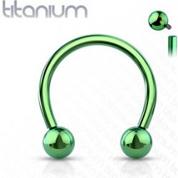 Šperky4U piercing podkova TITAN zelená TIT1052G-1208