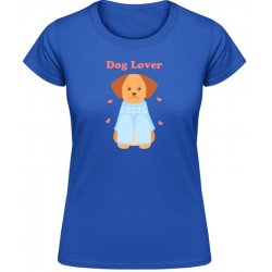 Akční Dámské Triko Soft-Style Gildan Nápis Dog Lover a pejsek Royal Blue