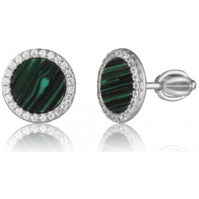 JVD stříbrné peckové náušnice na šroubek s malachity SVLE0958SH2ZESR – Hledejceny.cz