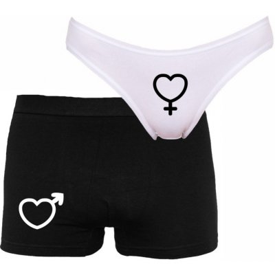 Bastard.cz Párové spodní prádlo Boxerky a kalhotky Symbol Bílá Černá – Hledejceny.cz