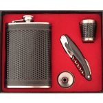 Placatka s v černé kožence s 3D vzorem dárkový set – Zboží Dáma