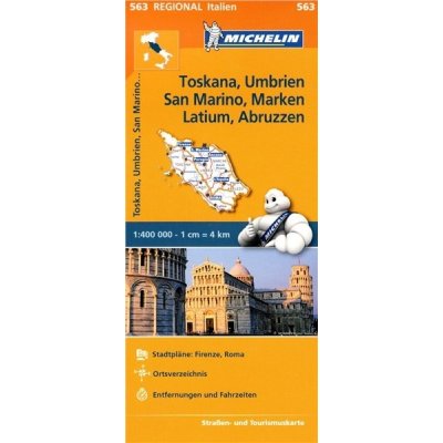 Itálie: Toskánsko Umbrie San Marino Marche Lazio Abruzzo č. 563 mapa