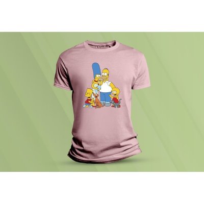 Sandratex dětské bavlněné tričko Simpsonovi. růžová