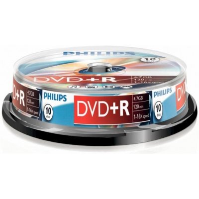 Philips DVD+R 4,7GB 16x, cakebox, 10ks (DR4S6B10F/00)