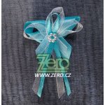 Vonička (vývazek) svatební - tyrkysová s perlovým květem – Zboží Mobilmania