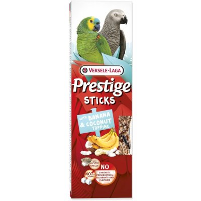 Versele-Laga Prestige tyčinky pro papoušky banán a kokos 2 ks 8 x 140 g – Hledejceny.cz