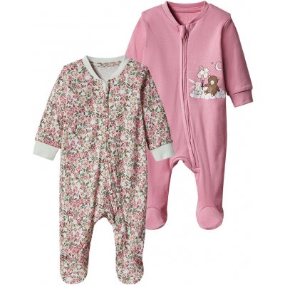 Lupilu Dívčí overal na spaní s BIO bavlnou růžová bílá – Sleviste.cz