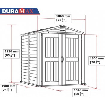 Duramax YardMate Plus 2,8 m² - šedý/antracit + podlahová konstrukce 5x5 35525