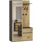 Framire Šatní skříň zrcadlo věšák botník antracit mix artisan V-5 – Zboží Mobilmania