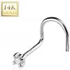 Piercing Šperky4U zlatý piercing do nosu zirkon ZL01010-WG