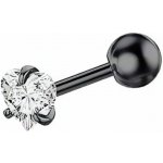 Troli Slušivý titanový piercing se srdíčkem VSE6015SB-PET – Zboží Dáma