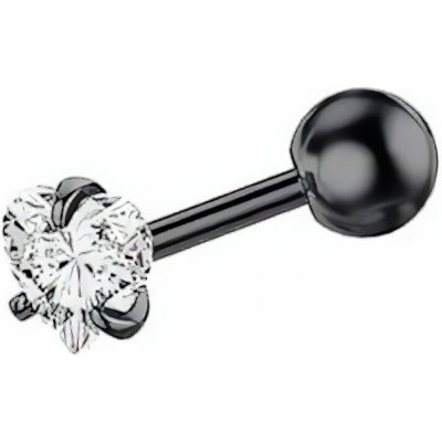 Troli Slušivý titanový piercing se srdíčkem VSE6015SB-PET – Zboží Dáma