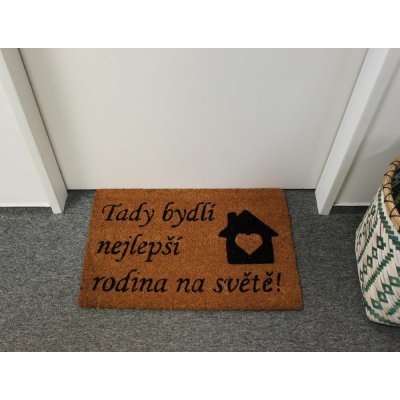 Home Elements Tady bydlí nejlepší rodina na světě béžová 40 x 60 cm – Zboží Dáma