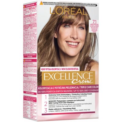 L'Oréal Excellence Creme Triple Protection 7,1 Natural Ash Blonde 48 ml