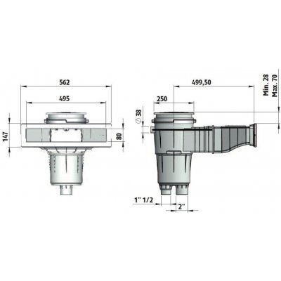 Astralpool Superskimmer široký 17,5 l do fólie, 495 x 80 mm, antracit – HobbyKompas.cz