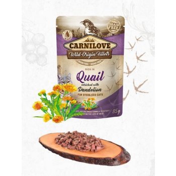 CARNILOVE cat STERILISED QUAIL dandelion 24 x 85 g