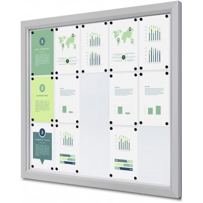 Jansen Display Venkovní uzamykatelná vitrína Slim 15 x A4 1190 x 1012 mm – Sleviste.cz