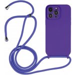 Pouzdro AppleKing silikonové se šňůrkou iPhone 15 Pro Max - fialové – Zboží Mobilmania