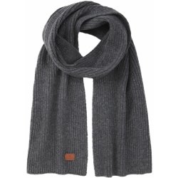 Victorinox Rib Knit Scarf with Victorinox Leather Patch šedá