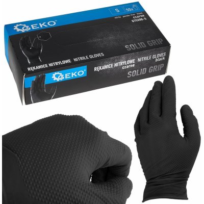 GEKO Nitrilové Solid Grip 3D černé 50 ks – Zboží Mobilmania