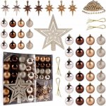 ozdoba vánoční koule špička dekorace sada 45díl. STŘ,ZLA,MĚĎ – Zboží Mobilmania