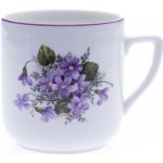 Český porcelán Dubí Dubí Hrnek Pětka fialky 400 ml – Zboží Dáma