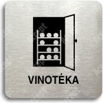 ACCEPT Piktogram vinotéka - stříbrná tabulka - černý tisk bez rámečku – Hledejceny.cz