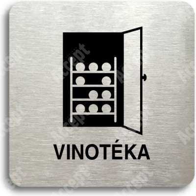 ACCEPT Piktogram vinotéka - stříbrná tabulka - černý tisk bez rámečku – Hledejceny.cz