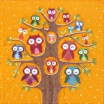 Ubrousek 33x33cm Sovičky na oranžovém – Zbozi.Blesk.cz