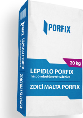 PORFIX Lepidlo na pórobetonové tvárnice - zdící malta PORFIX 20 kg