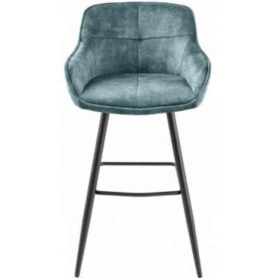 Interior DE Set 2 ks barová židle Euphoria 100 cm petrolejová samet 2SET43691 – Zboží Mobilmania